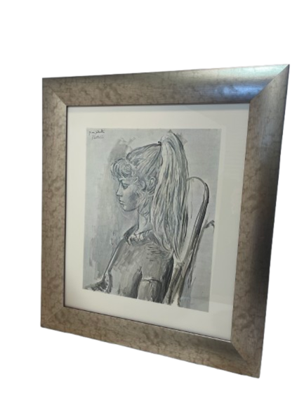 1752469068.png Framed Print- Seated Woman in Profile By Pablo Picasso