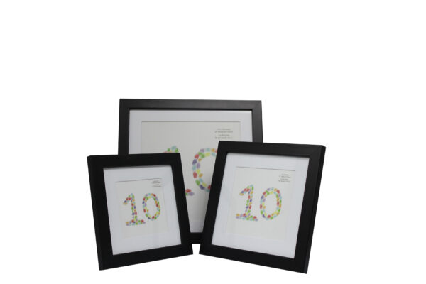 Three simple black SQB photo frames