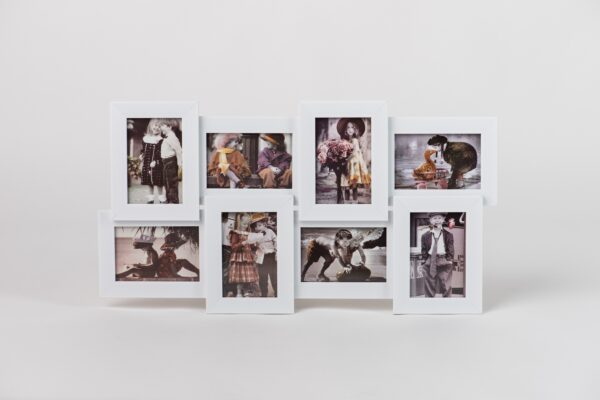 Combination of 8 White 6×4 Frames Combination display of eight white 6×4 photo frames