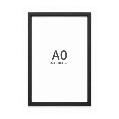 A0 Black Poster Frame – Square Product Image Full front view of a black A0 poster frame for 841 × 1189 mm artwork