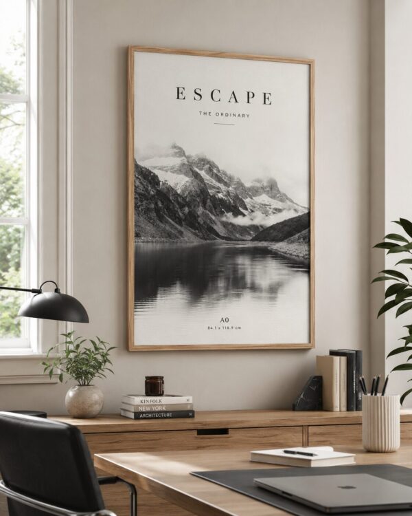 Natural Wood A0 poster frame for 841 × 1189 mm artwork