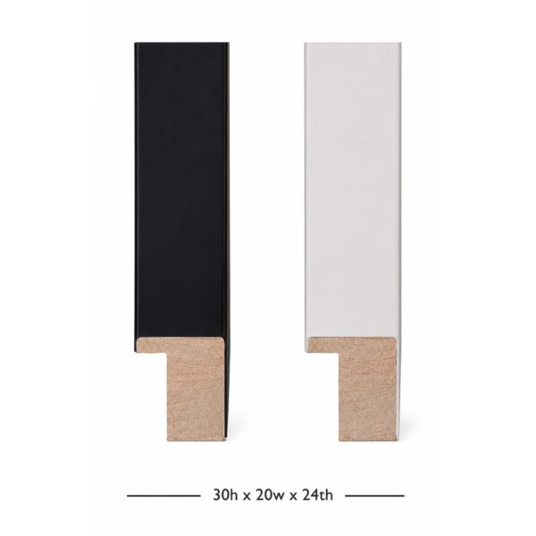 Black and white box frame moulding profile comparison